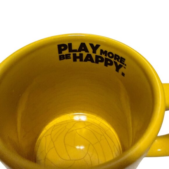 Pompano Isle Casino Ceramic Yellow Mug Cup Play More Be Happy Set of 2 - Picture 9 of 11